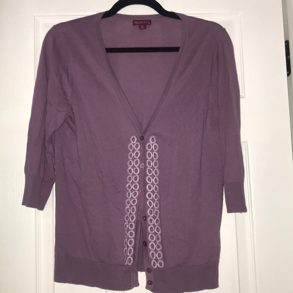 Cute purple cardigan with detail